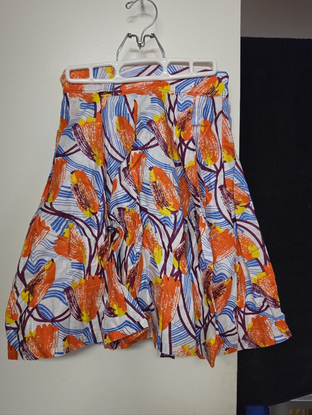 Abstract Floral Orange Circle Skirt Francis + Benedict
